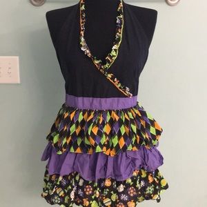 Brother sister Purple Orange Green Apron One Size